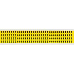 Repositionable Individual Number & Letter Labels - O, Black on Yellow, 1/4", 144