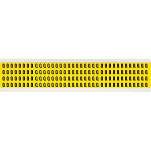 Repositionable Individual Number & Letter Labels - Q, Black on Yellow, 1/4", 144