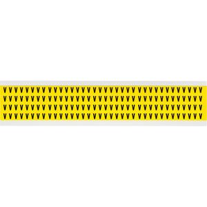 Repositionable Individual Number & Letter Labels - V, Black on Yellow, 1/4", 144