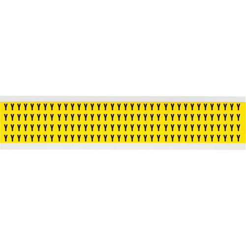 Repositionable Individual Number & Letter Labels - Y, Black on Yellow, 1/4", 144