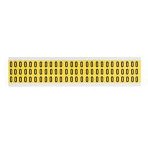 Repositionable Individual Number and Letter Labels - 0, Black on Yellow, 3/8", 78
