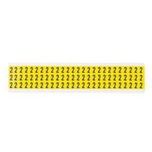 Repositionable Individual Number and Letter Labels - 2, Black on Yellow, 3/8", 78