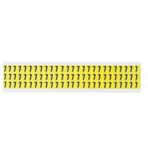 Repositionable Individual Number and Letter Label - 7, Black on Yellow, 3/8", 78