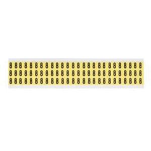 Repositionable Individual Number and Letter Labels - 8, Black on Yellow, 3/8", 78
