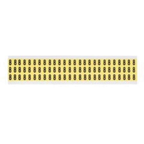 Repositionable Individual Number and Letter Labels - 8, Black on Yellow, 3/8", 78