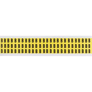 Repositionable Individual Number and Letter Labels - B, Black on Yellow, 3/8", 78