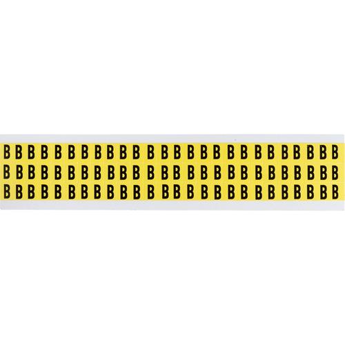 Repositionable Individual Number and Letter Labels - B, Black on Yellow, 3/8", 78