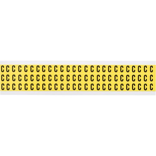Repositionable Individual Number and Letter Labels - C, Black on Yellow, 3/8", 78