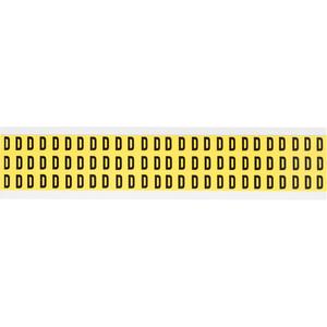 Repositionable Individual Number and Letter Labels - D, Black on Yellow, 3/8", 78