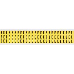 Repositionable Individual Number and Letter Labels - E, Black on Yellow, 3/8", 78