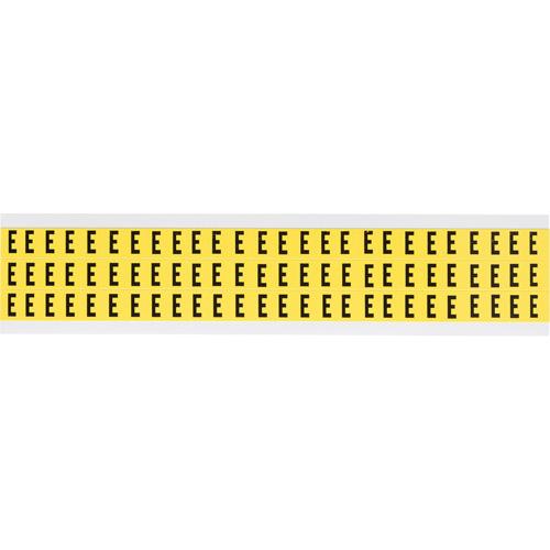 Repositionable Individual Number and Letter Labels - E, Black on Yellow, 3/8", 78