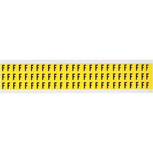 Repositionable Individual Number and Letter Labels - F, Black on Yellow, 3/8", 78