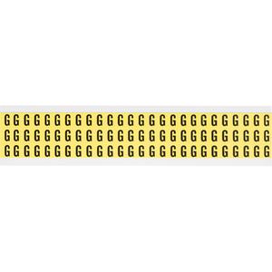 Repositionable Individual Number and Letter Labels - G, Black on Yellow, 3/8", 78