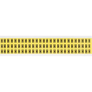 Repositionable Individual Number and Letter Labels - H, Black on Yellow, 3/8", 78