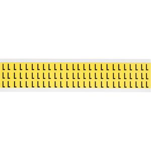 Repositionable Individual Number and Letter Labels - L, Black on Yellow, 3/8", 78