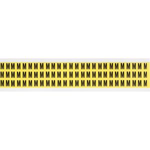 Repositionable Individual Number & Letter Labels - M, Black on Yellow, 3/8", 78