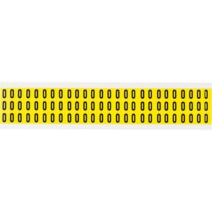 Repositionable Individual Number & Letter Labels - O, Black on Yellow, 3/8", 78