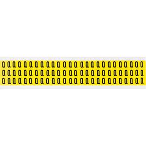 Repositionable Individual Number & Letter Labels - Q, Black on Yellow, 3/8", 78