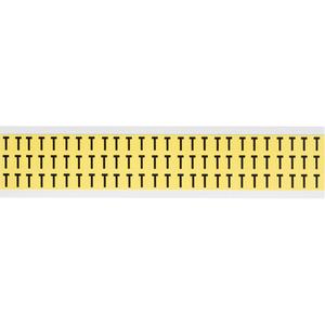 Repositionable Individual Number & Letter Labels - T, Black on Yellow, 3/8", 78
