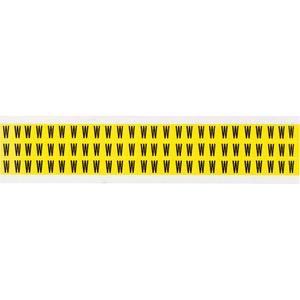 Repositionable Individual Number & Letter Labels - W, Black on Yellow, 3/8", 78