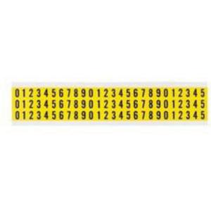 Repositionable Individual Number and Letter Labels Set - 0 to 9, Black on Yellow, 3/8", 78