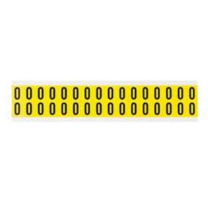 Repositionable Individual Number and Letter Labels - 0, Black on Yellow, 5/8", 32