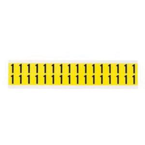 Repositionable Individual Number and Letter Labels - 1, Black on Yellow, 5/8", 32