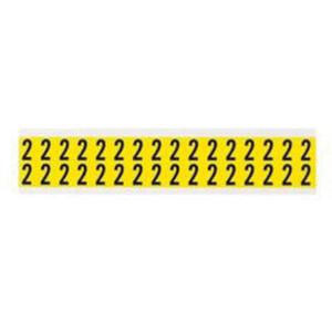 Repositionable Individual Number and Letter Labels - 2, Black on Yellow, 5/8", 32