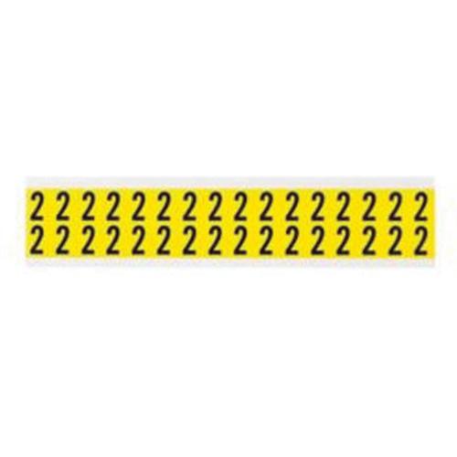 Repositionable Individual Number and Letter Labels - 2, Black on Yellow, 5/8", 32
