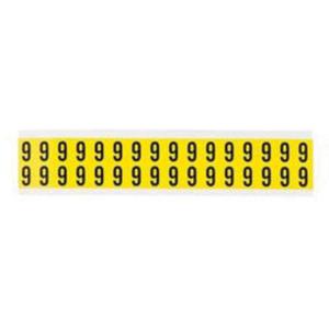 Repositionable Individual Number and Letter Labels - 6, Black on Yellow, 5/8", 32