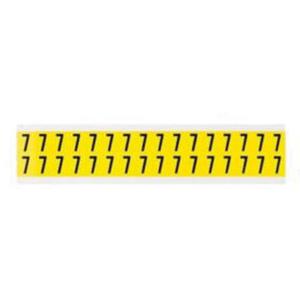 Repositionable Individual Number and Letter Labels - 7, Black on Yellow, 5/8", 32