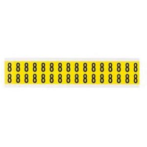 Repositionable Individual Number and Letter Labels - 8, Black on Yellow, 5/8", 32