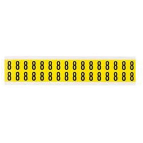 Repositionable Individual Number and Letter Labels - 8, Black on Yellow, 5/8", 32
