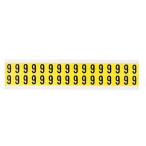 Repositionable Individual Number and Letter Labels - 9, Black on Yellow, 5/8", 32