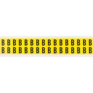 Repositionable Individual Number and Letter Labels - B, Black on Yellow, 5/8", 32