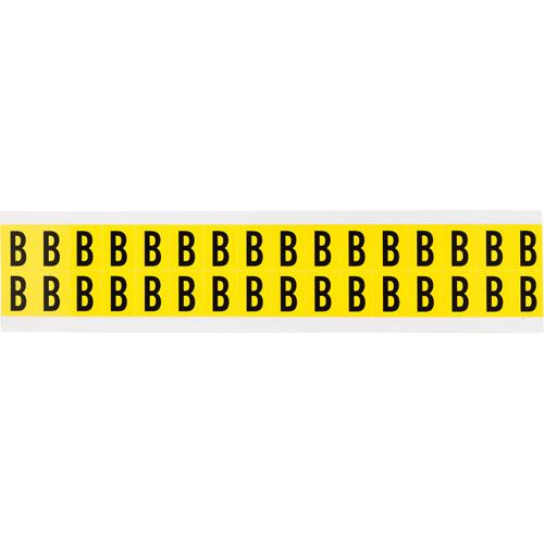 Repositionable Individual Number and Letter Labels - B, Black on Yellow, 5/8", 32