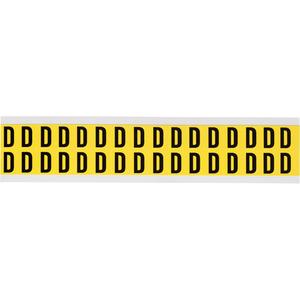 Repositionable Individual Number and Letter Labels - D, Black on Yellow, 5/8", 32