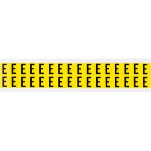 Repositionable Individual Number and Letter Labels - E, Black on Yellow, 5/8", 32
