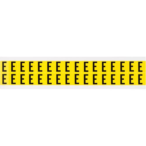 Repositionable Individual Number and Letter Labels - E, Black on Yellow, 5/8", 32