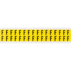 Repositionable Individual Number and Letter Labels - F, Black on Yellow, 5/8", 32