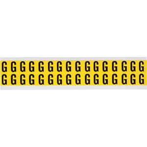 Repositionable Individual Number and Letter Labels - G, Black on Yellow, 5/8", 32