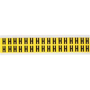 Repositionable Individual Number and Letter Labels - H, Black on Yellow, 5/8", 32