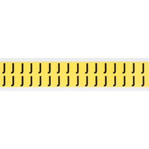 Repositionable Individual Number and Letter Labels - J, Black on Yellow, 5/8", 32
