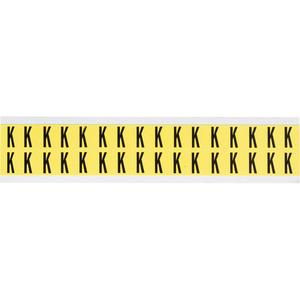 Repositionable Individual Number and Letter Labels - K, Black on Yellow, 5/8", 32
