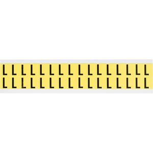 Repositionable Individual Number and Letter Labels - L, Black on Yellow, 5/8", 32