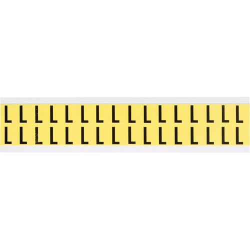 Repositionable Individual Number and Letter Labels - L, Black on Yellow, 5/8", 32