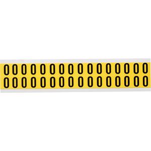 Repositionable Individual Number & Letter Labels - O, Black on Yellow, 5/8", 32