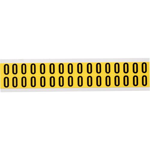 Repositionable Individual Number & Letter Labels - O, Black on Yellow, 5/8", 32