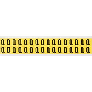 Repositionable Individual Number & Letter Labels - Q, Black on Yellow, 5/8", 32