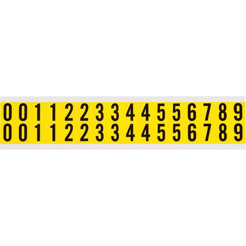 Repositionable Individual Number and Letter Labels Set - 0 to 9, Black on Yellow, 5/8", 32